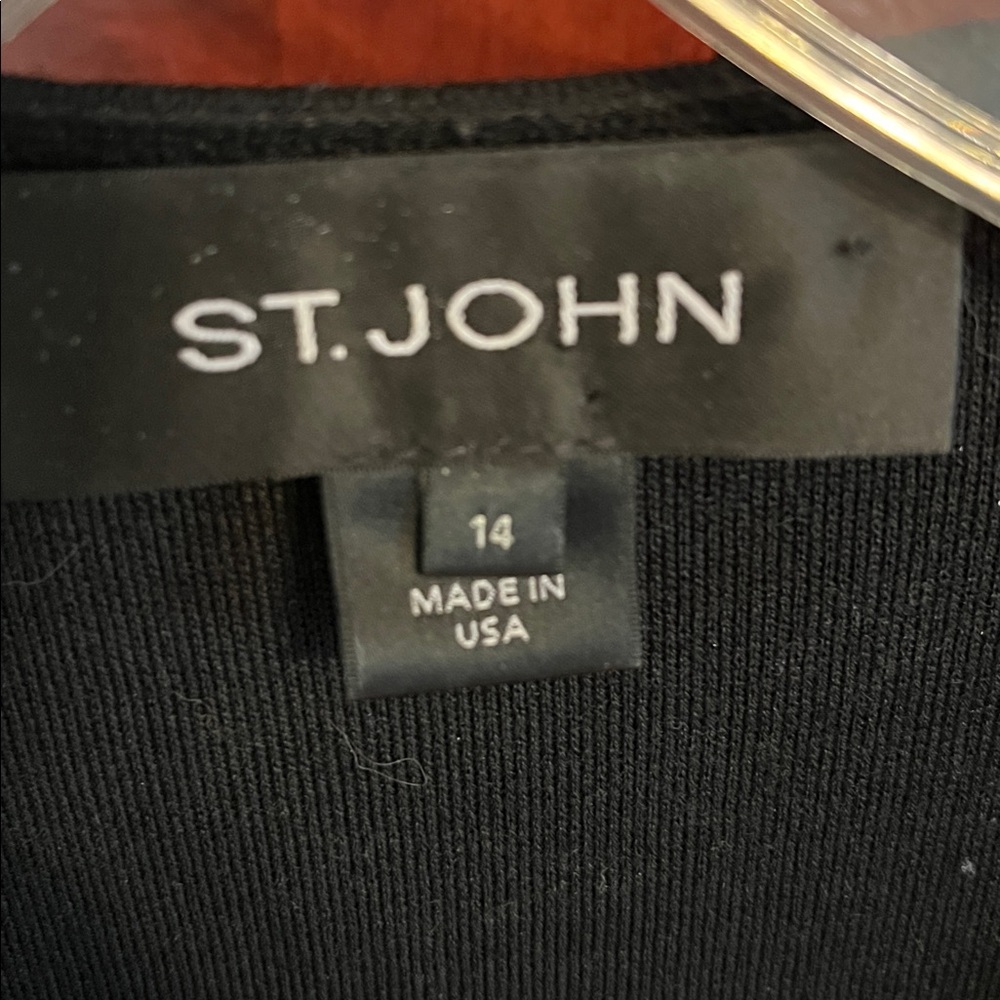 St. John Black long jacket with Gold Buttons - Picture 2 of 7